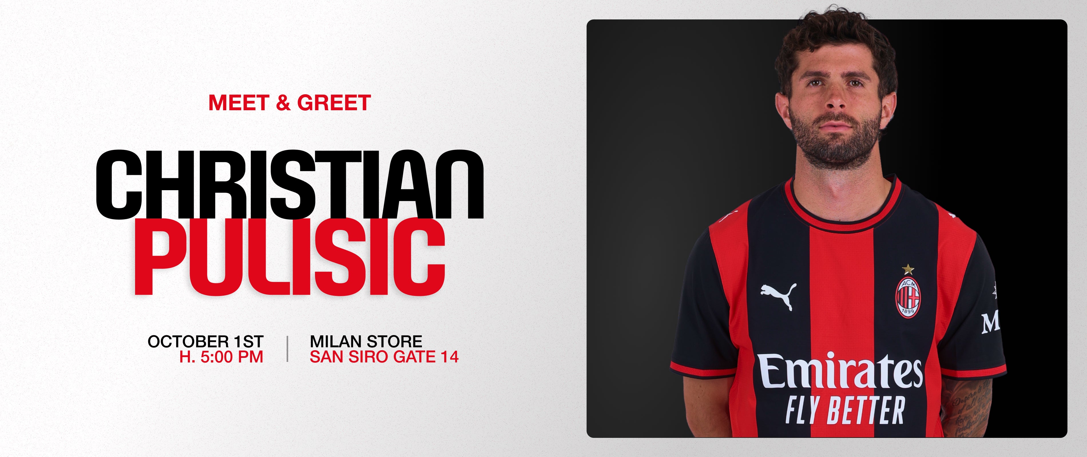 PULISIC TO MEET FANS AT THE MILAN STORE SAN SIRO