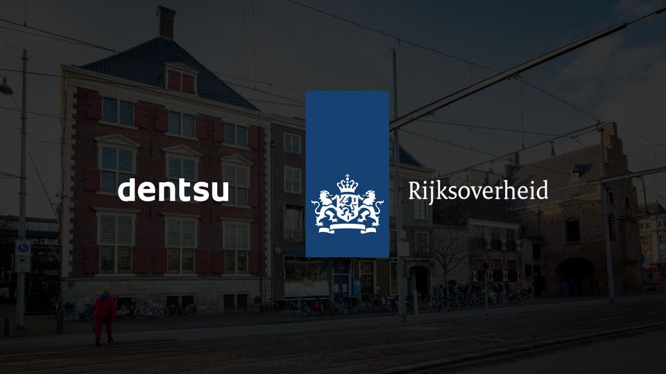 Dentsu and Rijksoverheid logo.