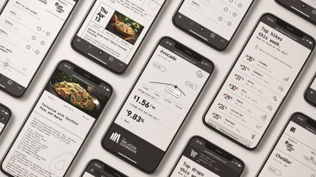 Mobile phone with Inflation Cookbook imagery