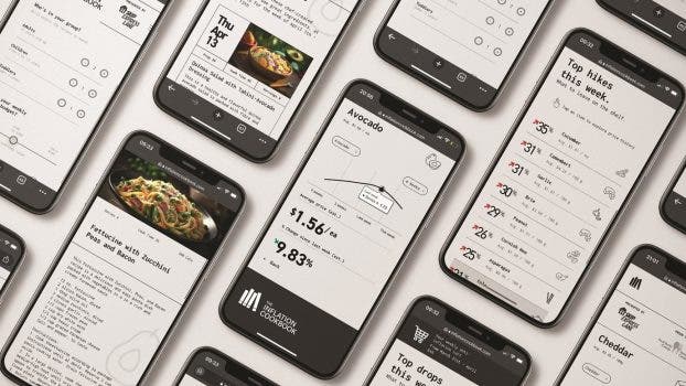 Mobile phone with Inflation Cookbook imagery