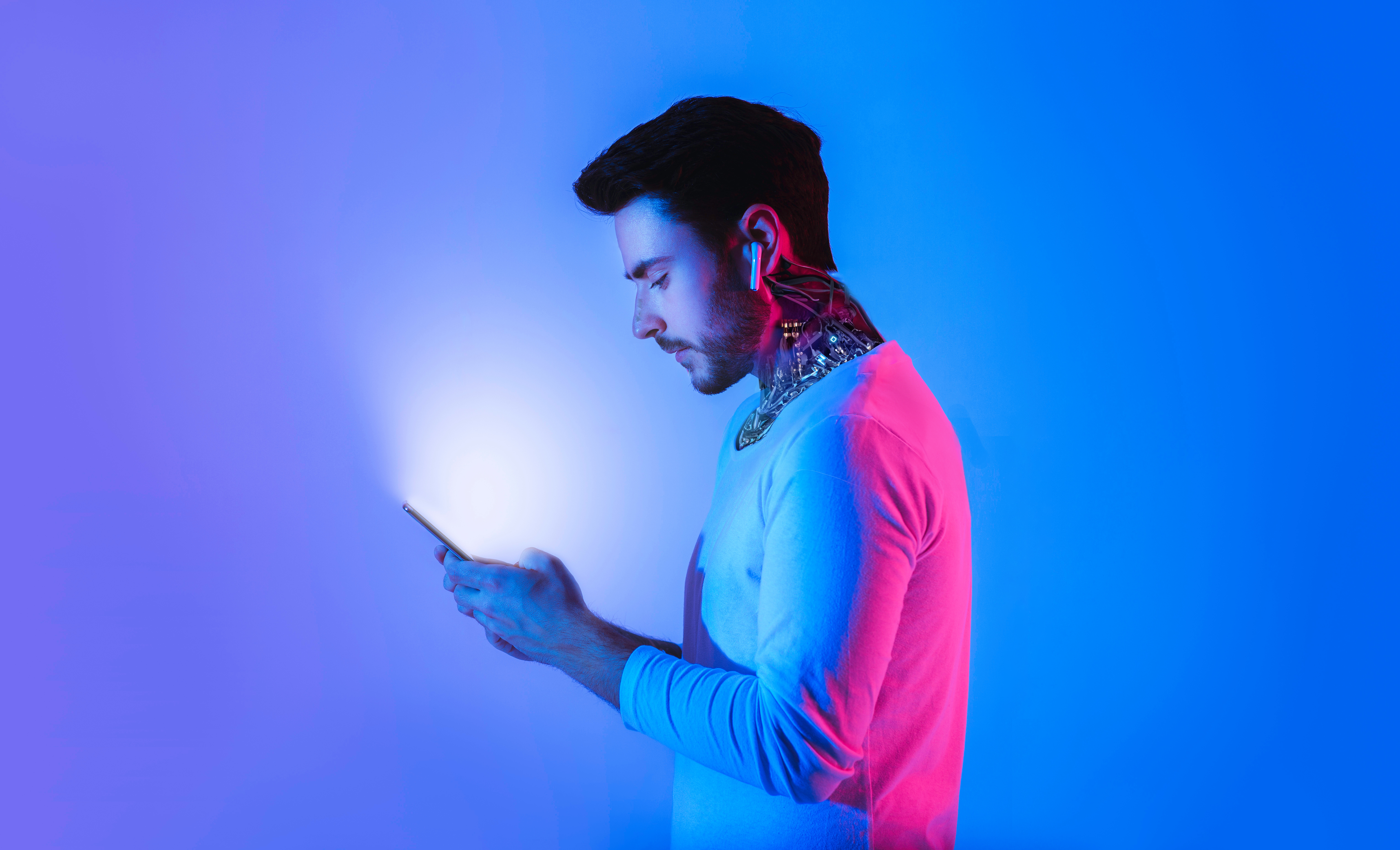 Man looking at phone