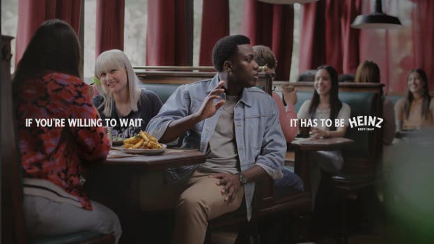 Person at a restaurant waiting for Heinz ketchup