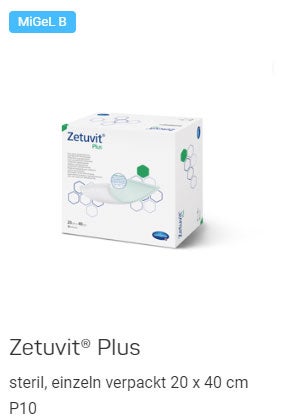 Packung mit Wundauflage
