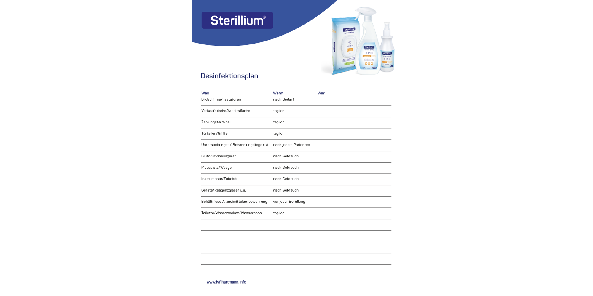 Desinfektionsplan STE
