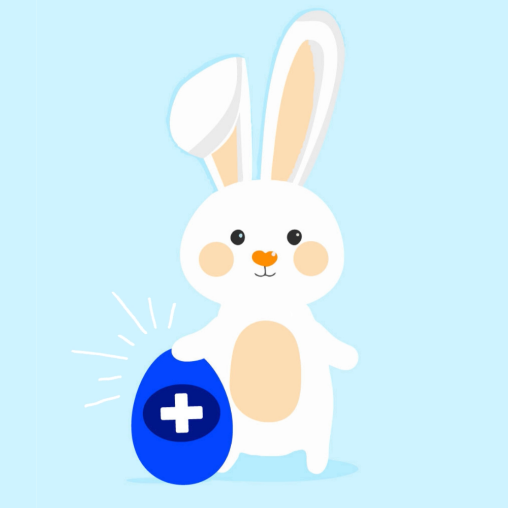 Osterhase mit Osterei