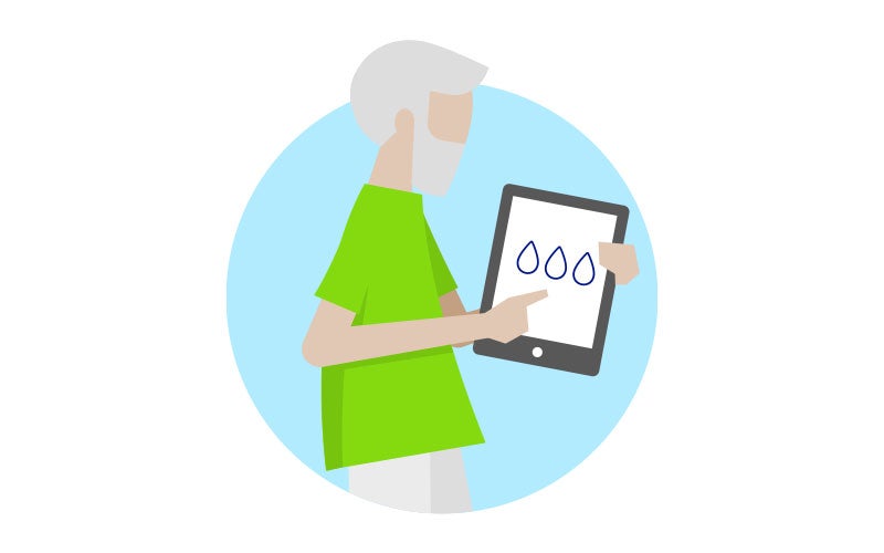 Mann mit Tablet