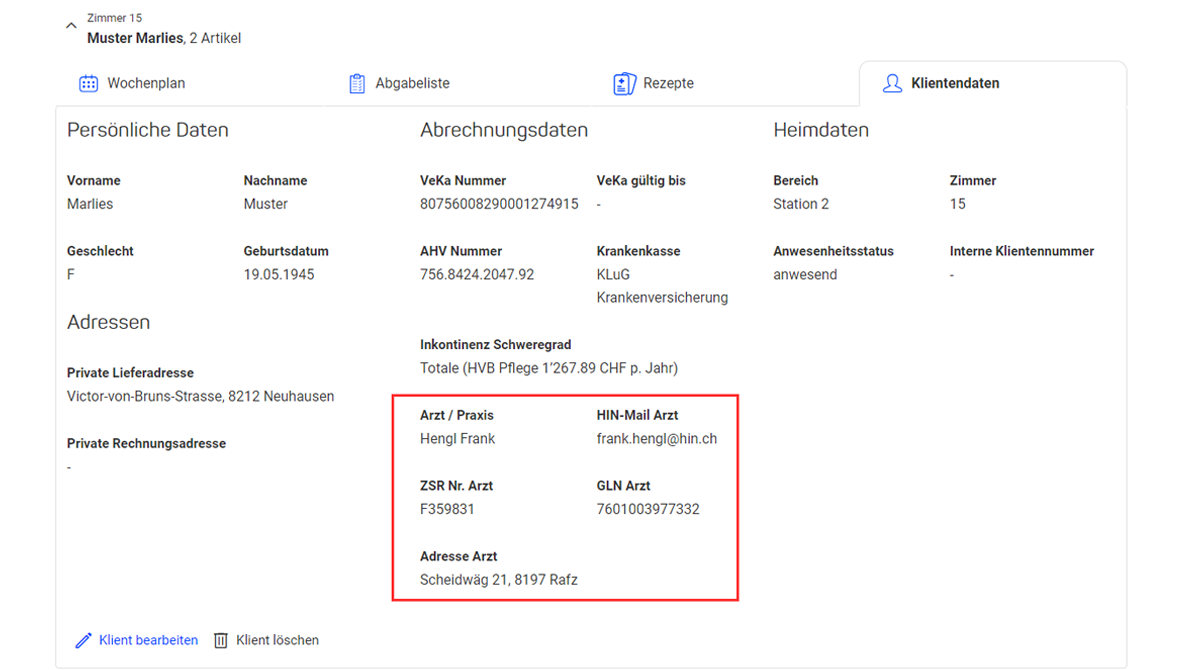 Arztübersicht ZSRFinder