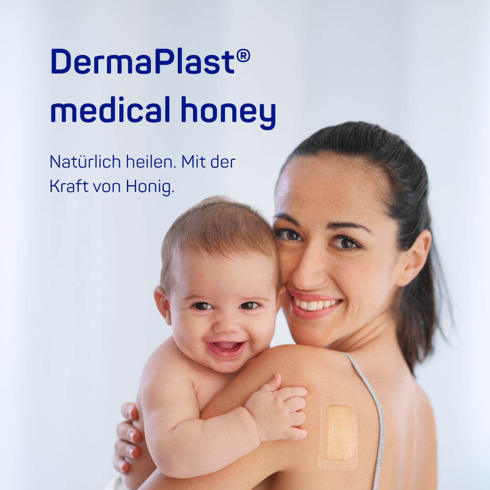 Das neue Hydrogel-Pflaster mit antibakteriellem, medizinischem Honig.