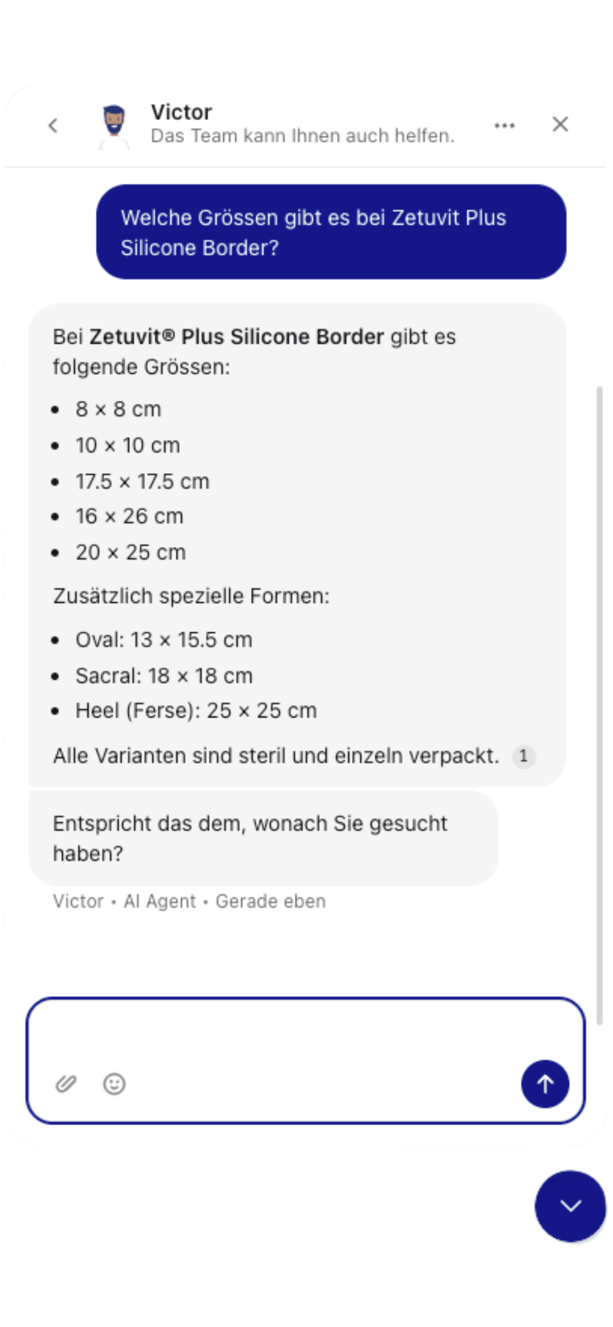 Antwort erhalten