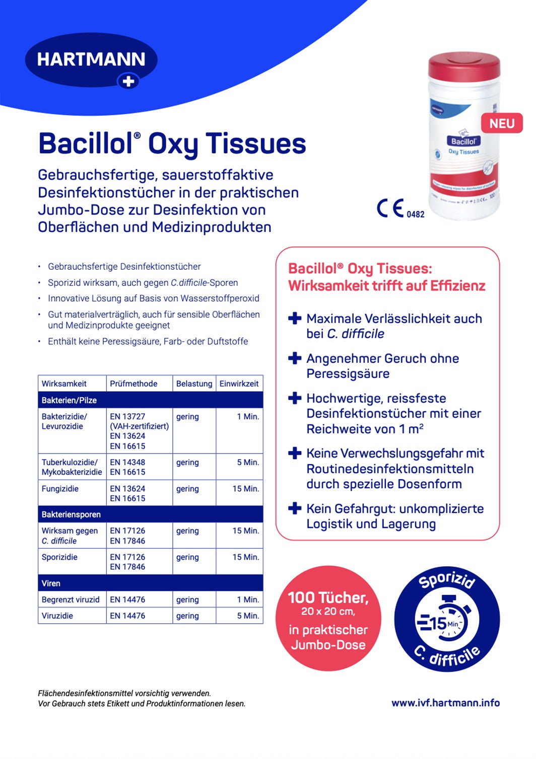 Bild Factsheet Bacillol oxy tissues