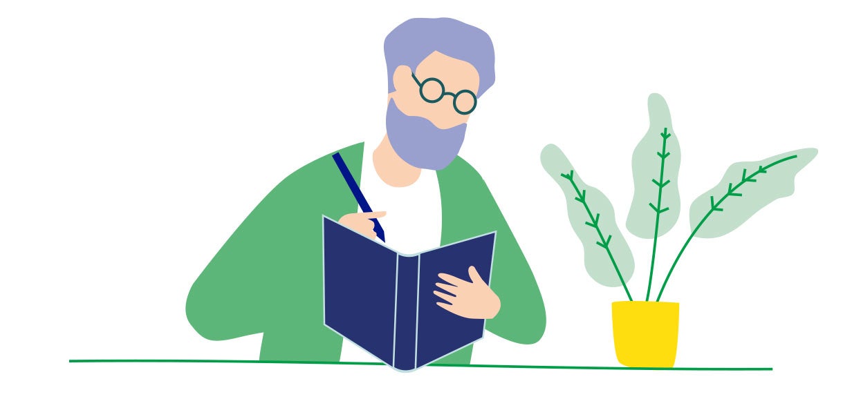 Illustr man reading