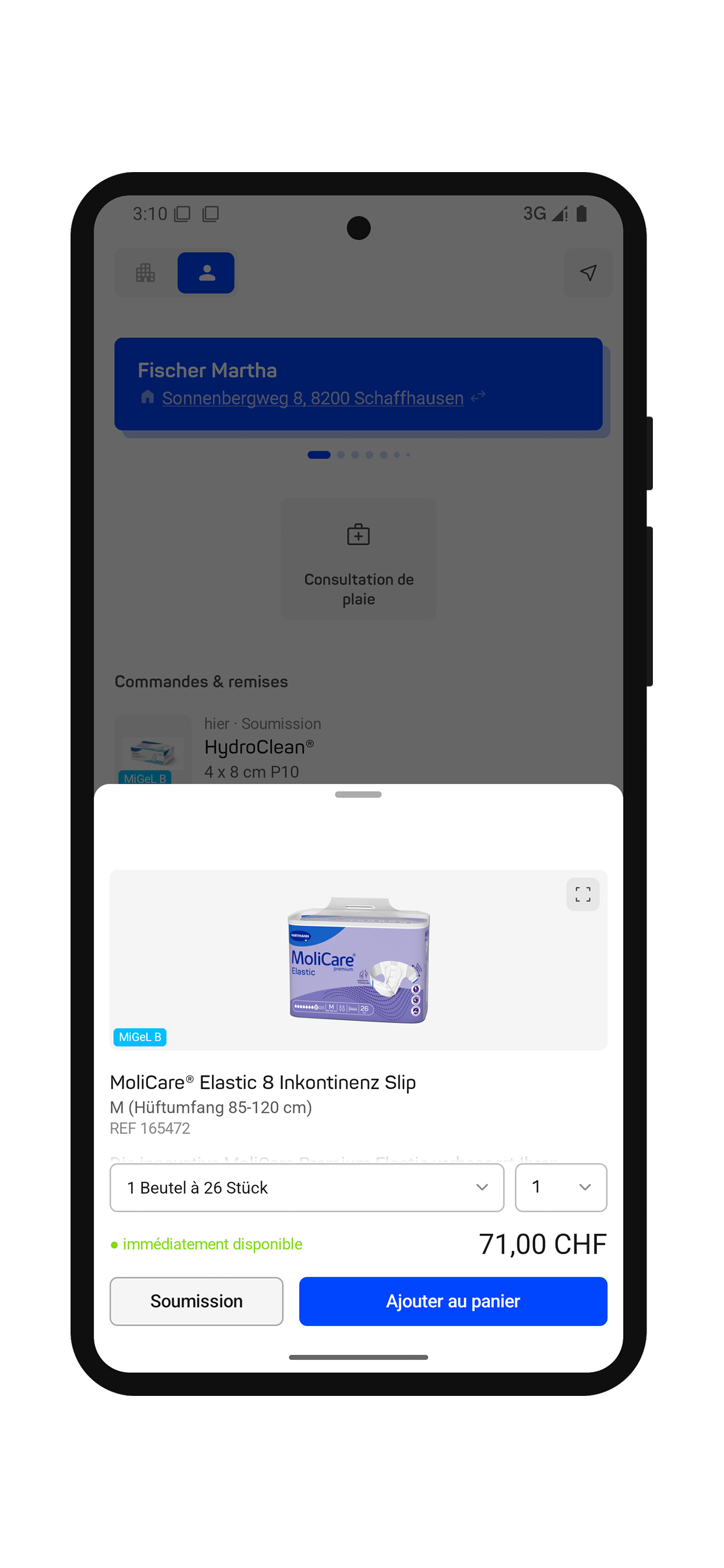 App FR product bottom sheet framed