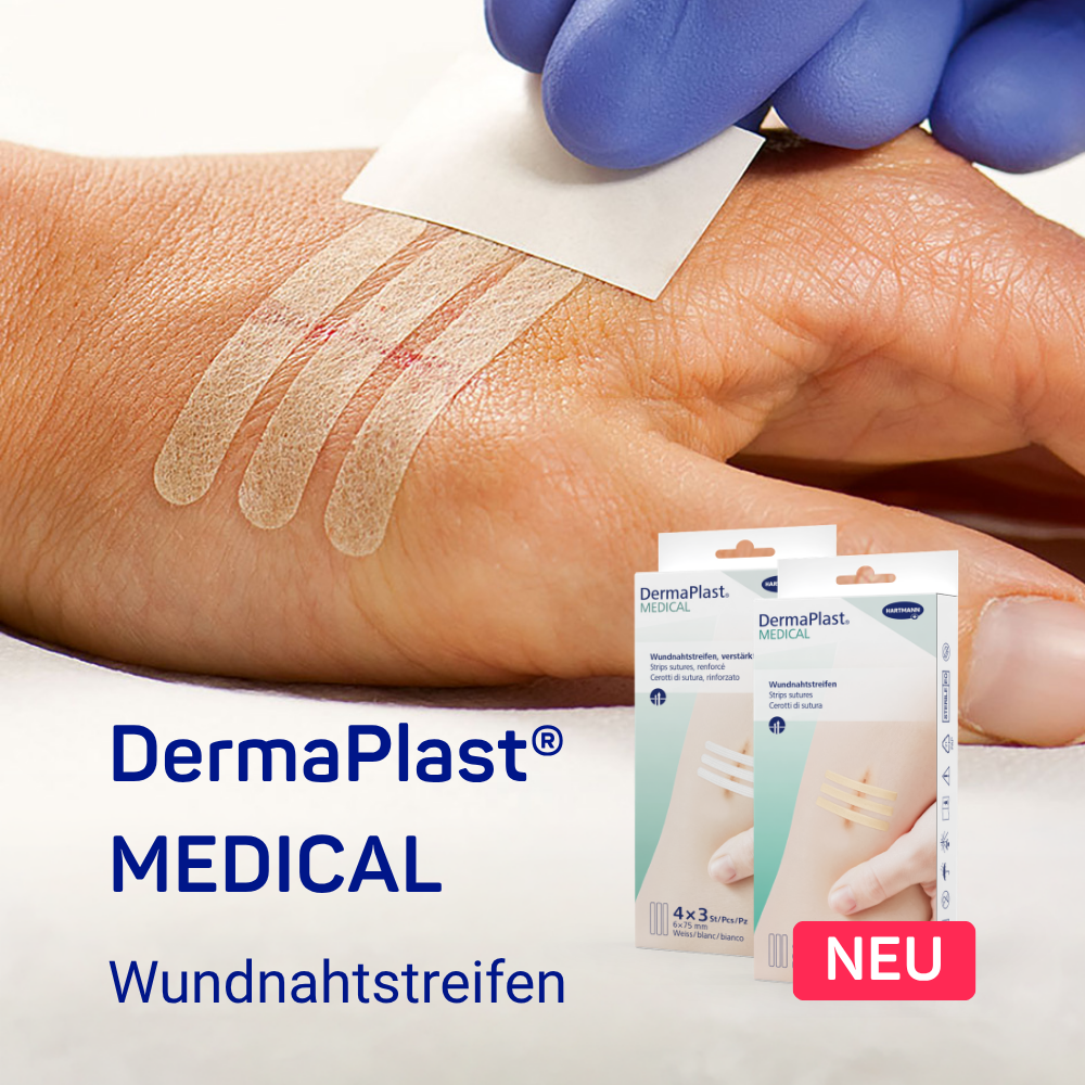 Die neuen DermaPlast® MEDICAL Wundnahtstreifen.
