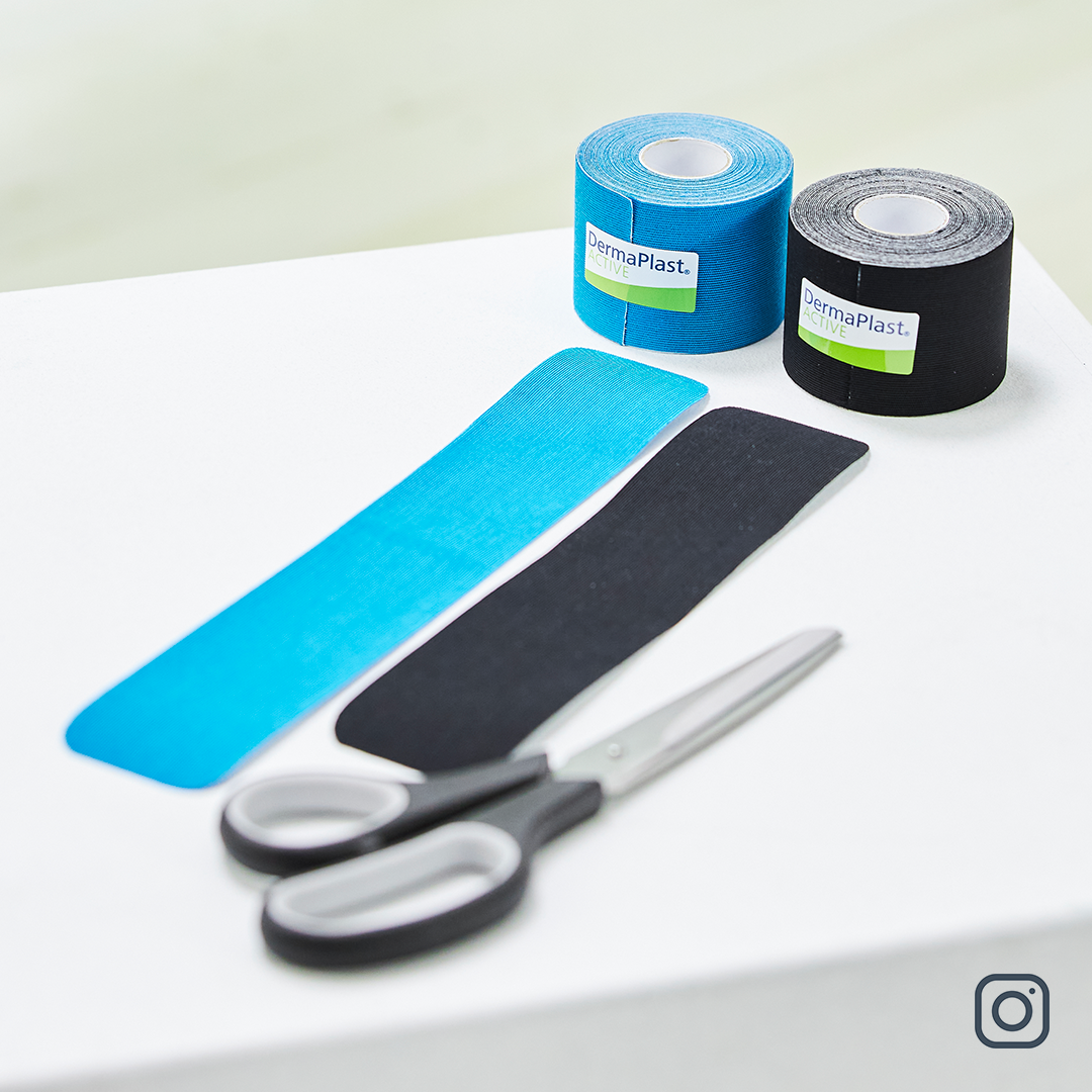 Blaue und schwarze Kinseiotapes