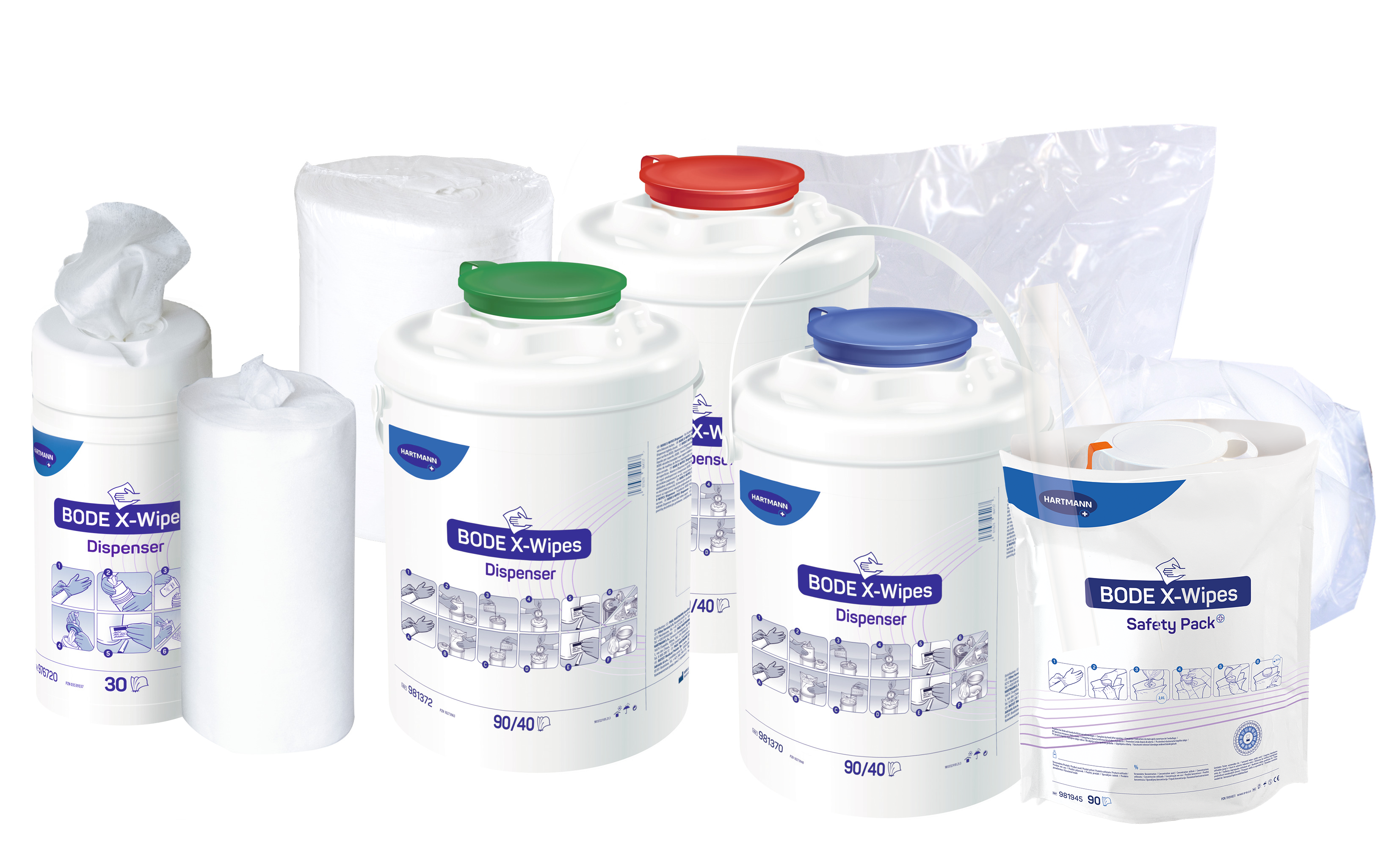 Packshot Gruppe BODE X Wipes und BODE Safety Pack