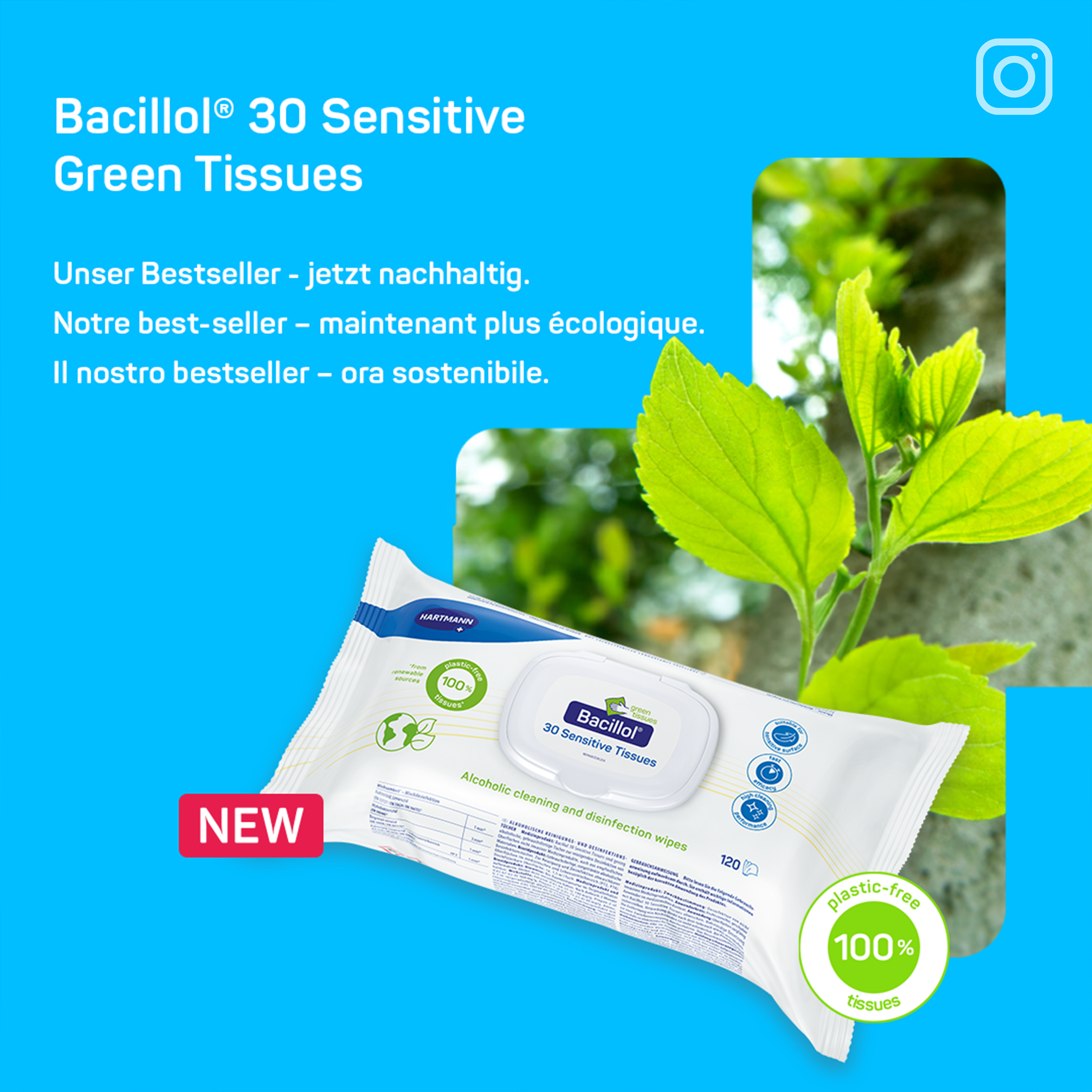 Bacillol 30 Sensitive Green Tissues Bio Bild