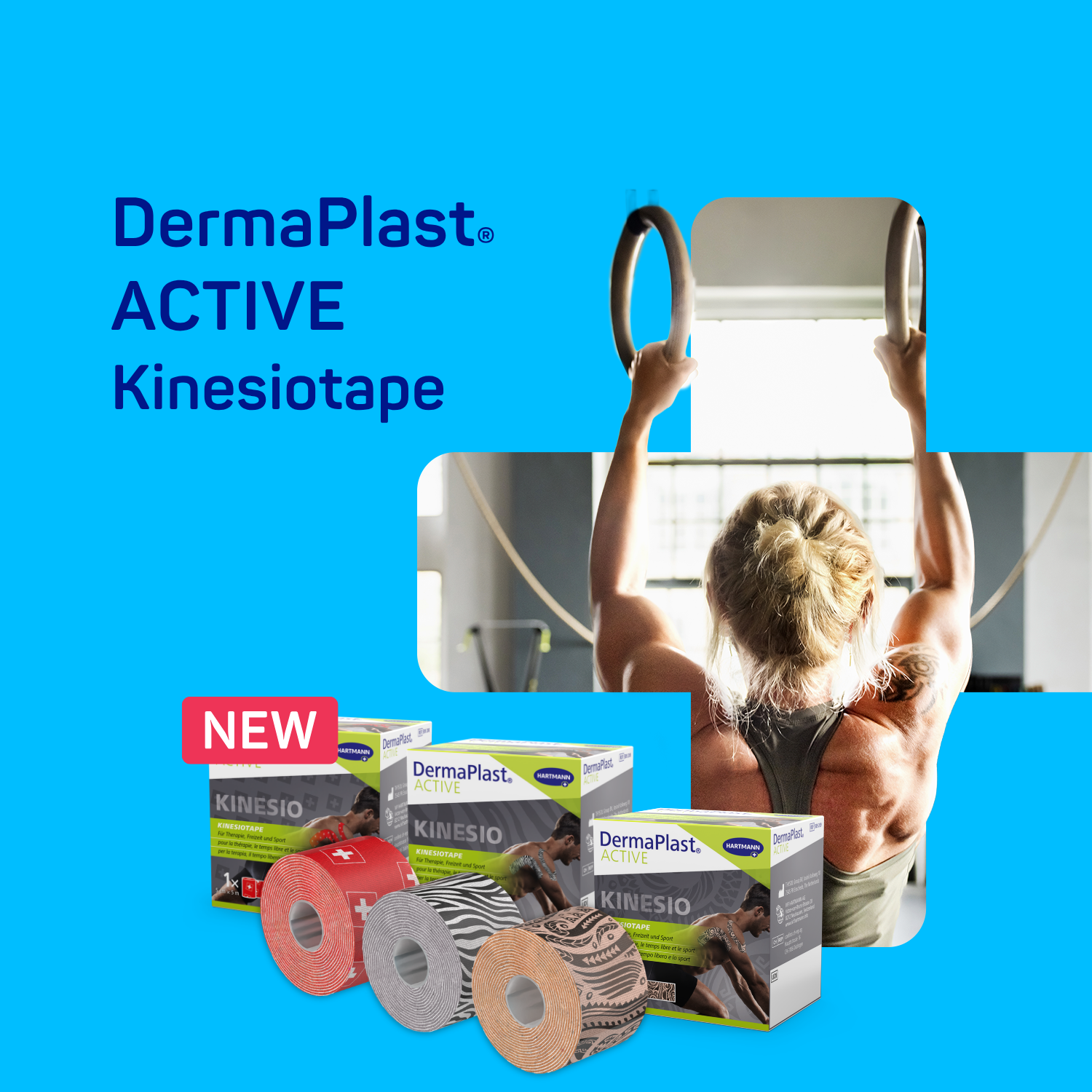 DermaPLast® ACTIVE Kinesiotape in drei neuen Mustern