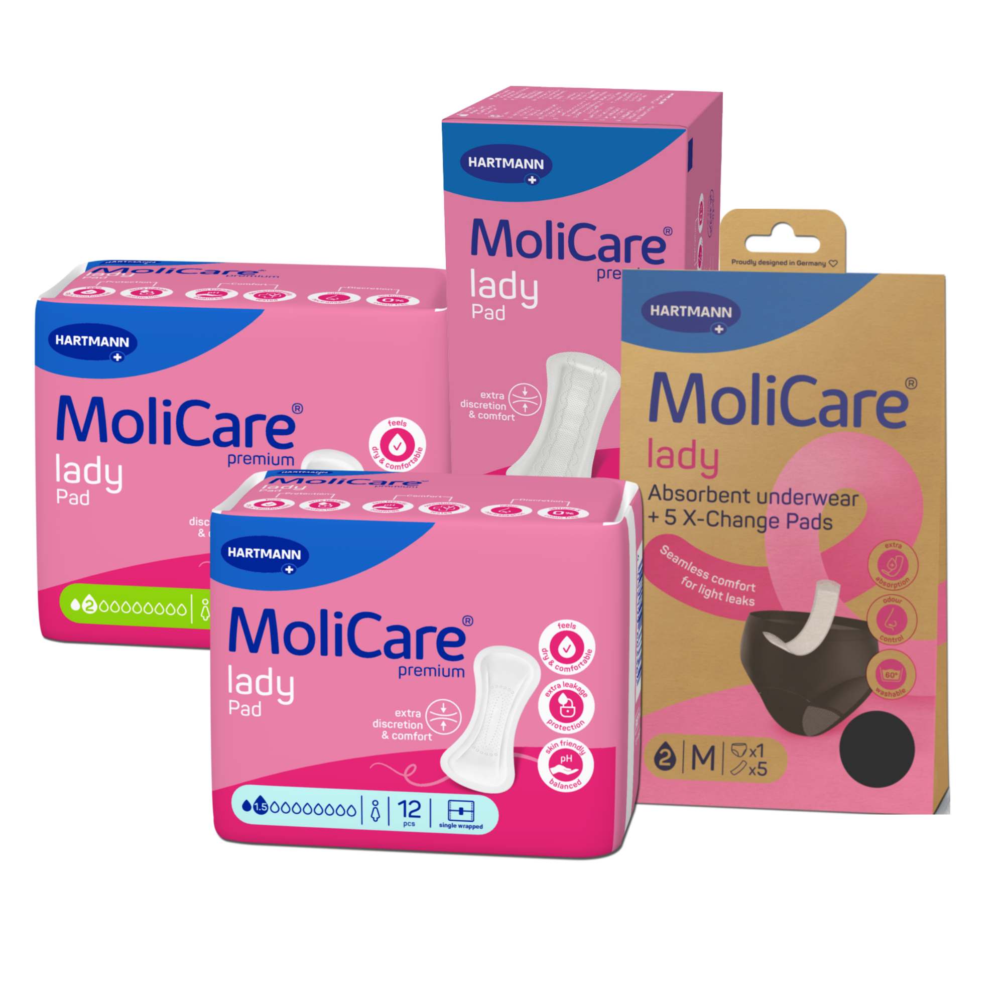 MC lady Sortiment packshot group wenig
