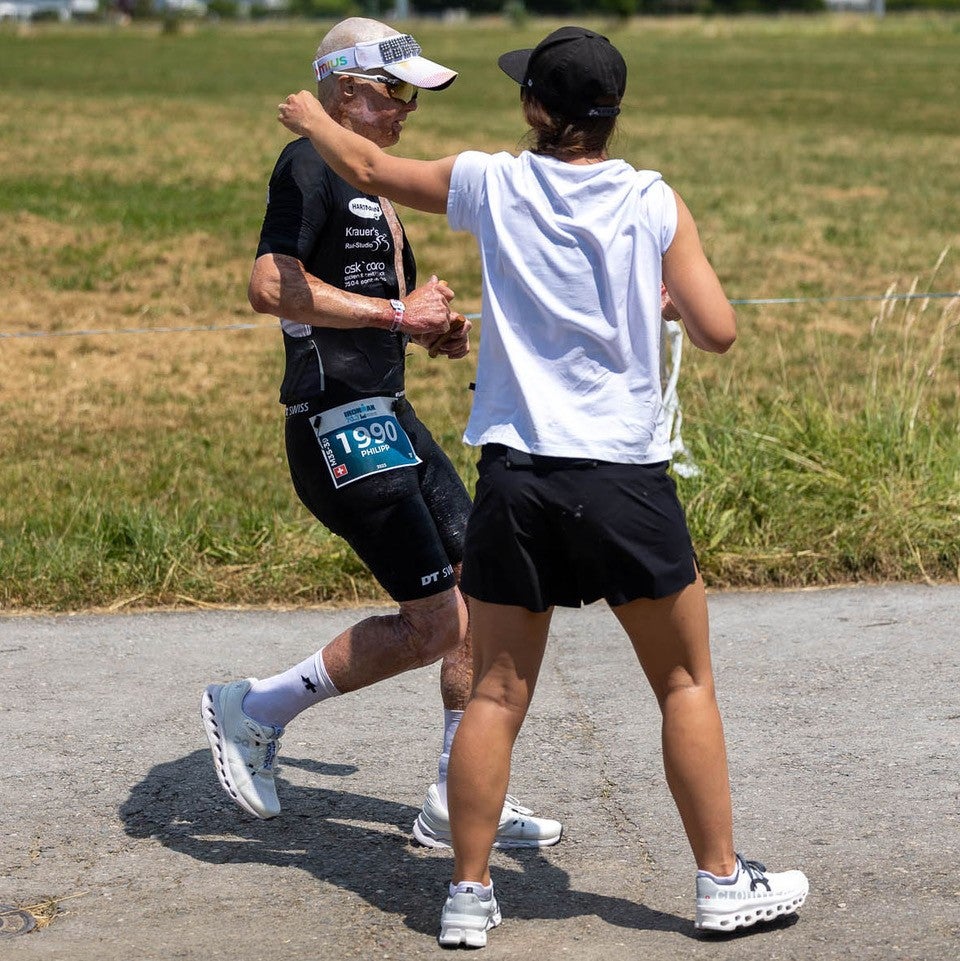 Philipp Bosshard mit crushed Ice während dem Lauf 
