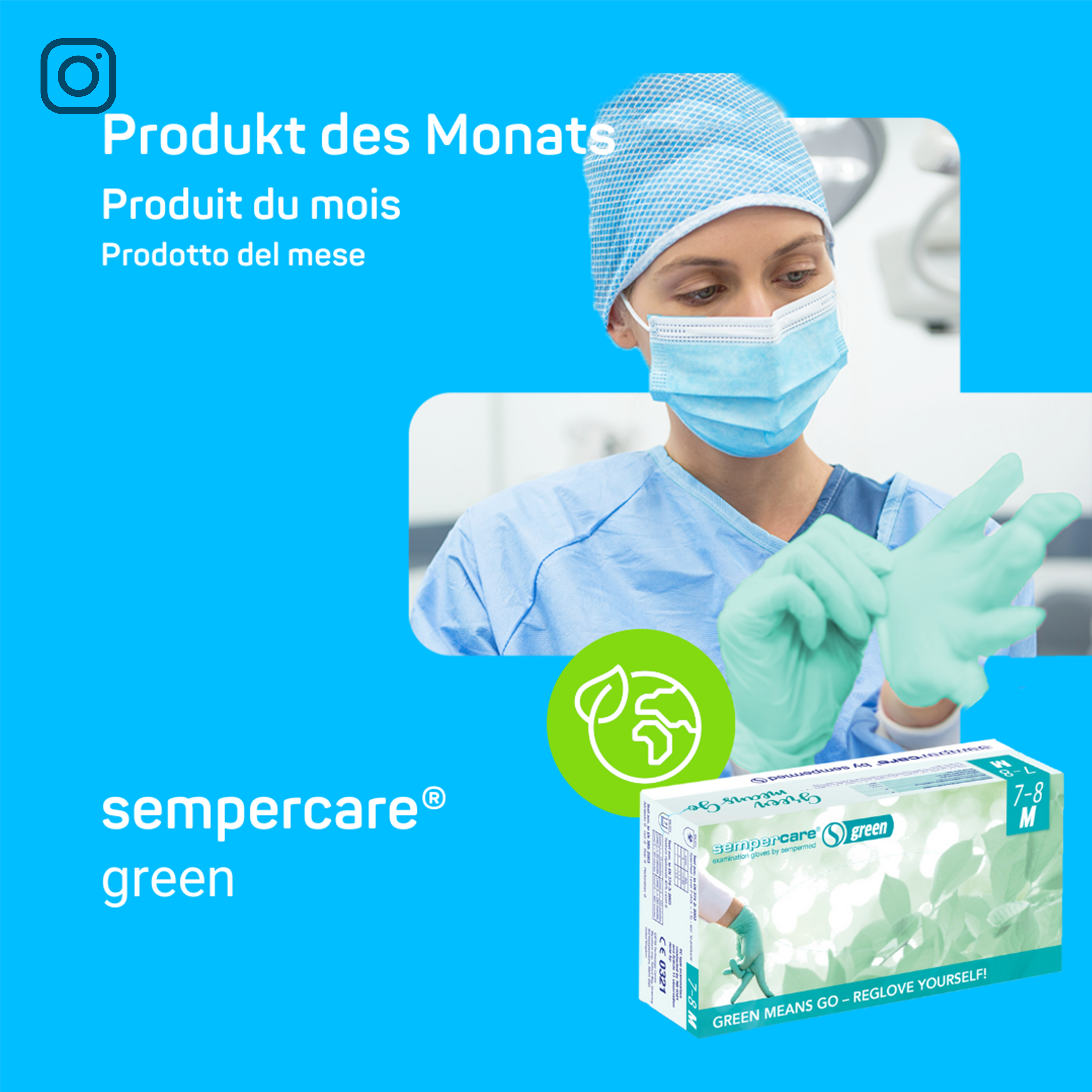 Produkt des Monats sempercare® green Untersuchungshandschuhe