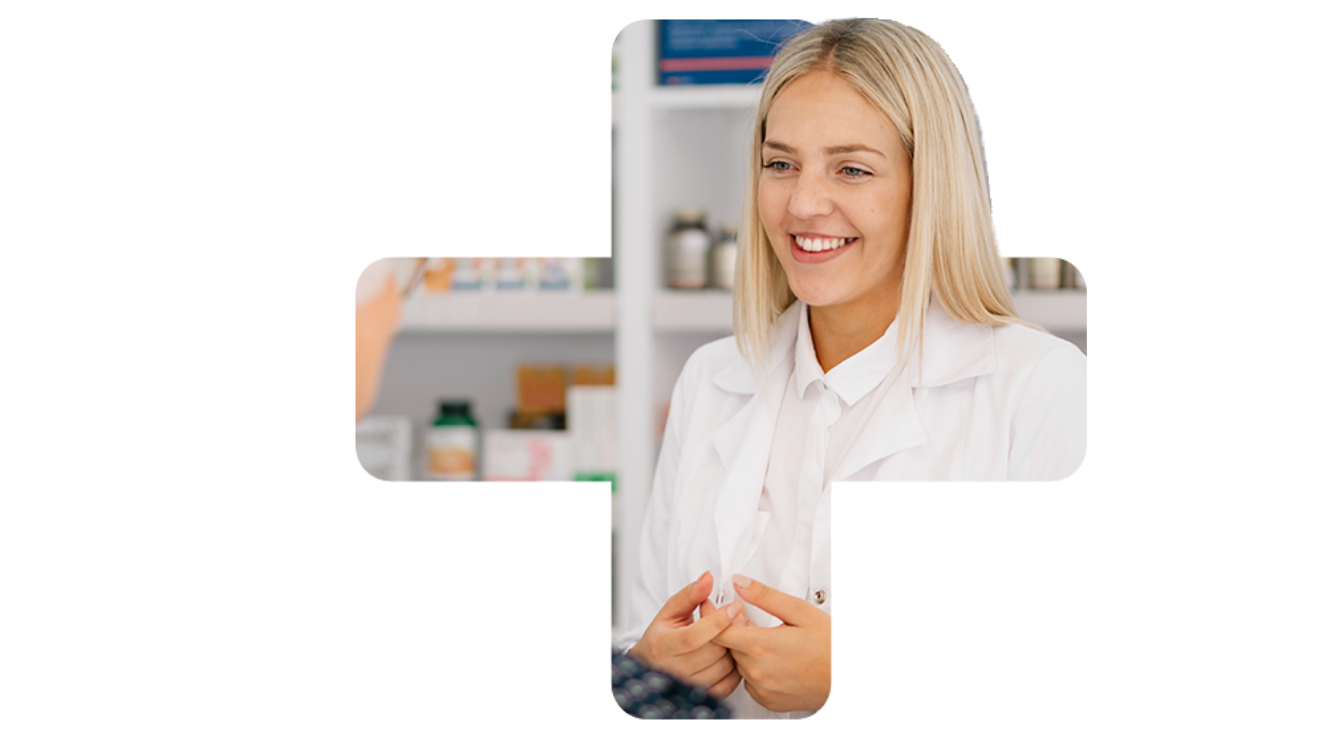 Fachfrau Apotheke in einem Kundengespräch