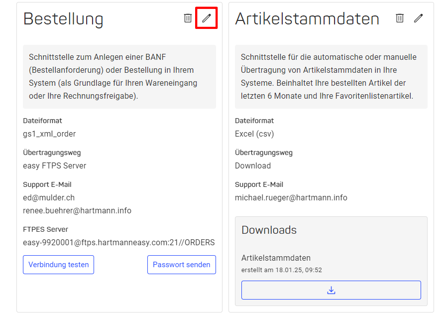 Einstellungen wählen