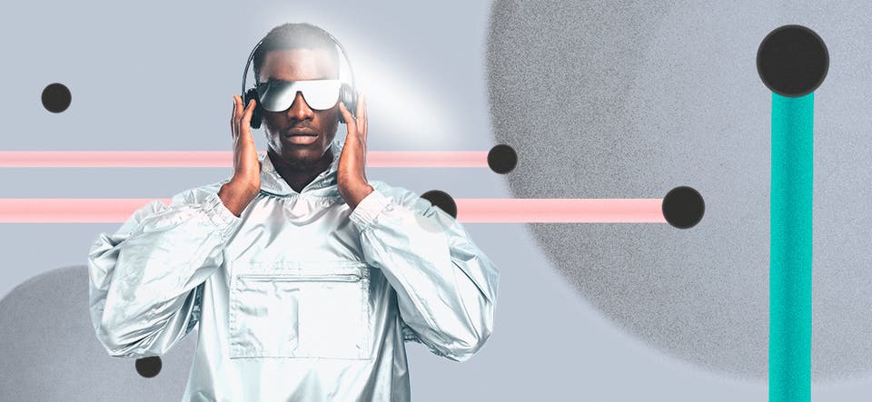 Futuristic person with sunglasses