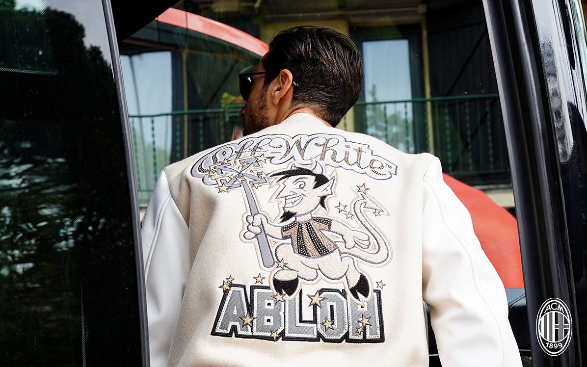Personalized AC Milan Off-White Abloh baseball jacket - LIMITED EDITION