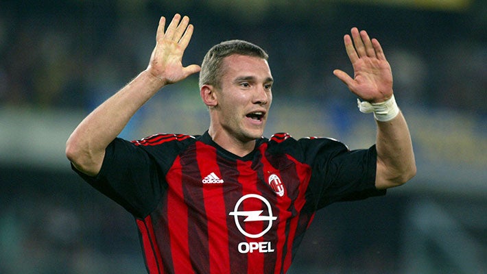 News Photo : Andriy Shevchenko of AC Milan in action during