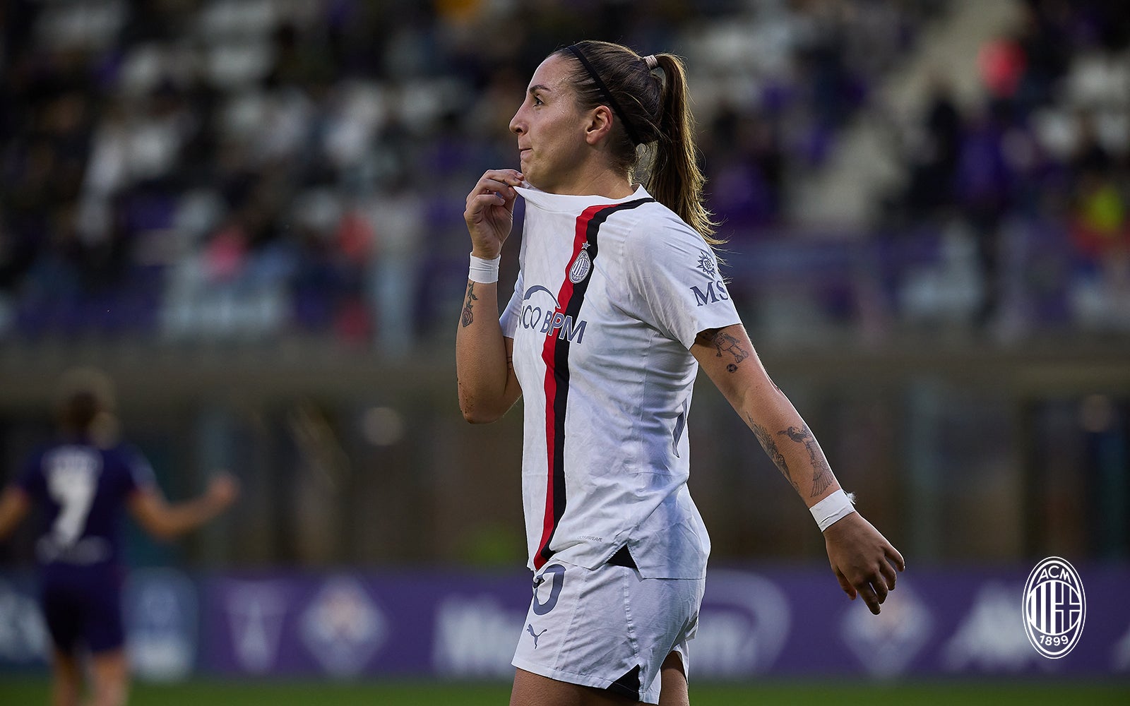 August 28, 2022, Milan, Italy: Kajan Bernarde of ACF Fiorentina celebrates  after scoring his team's second goal during AC Milan - ACF Fiorentina , 1st  turn of Serie A Femminile Tim 2022/23