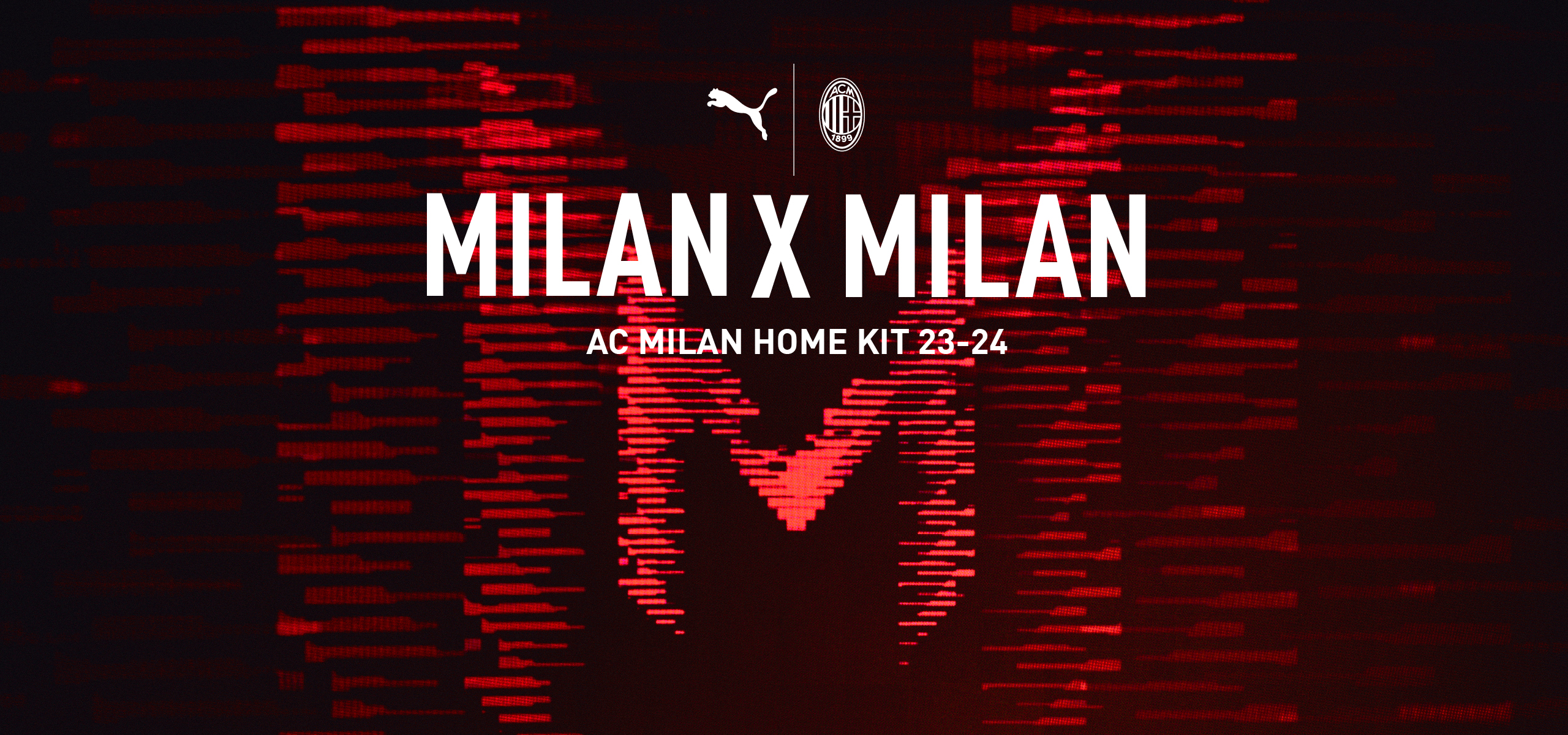 Red Puma AC Milan 2023/24 Home Kit Children
