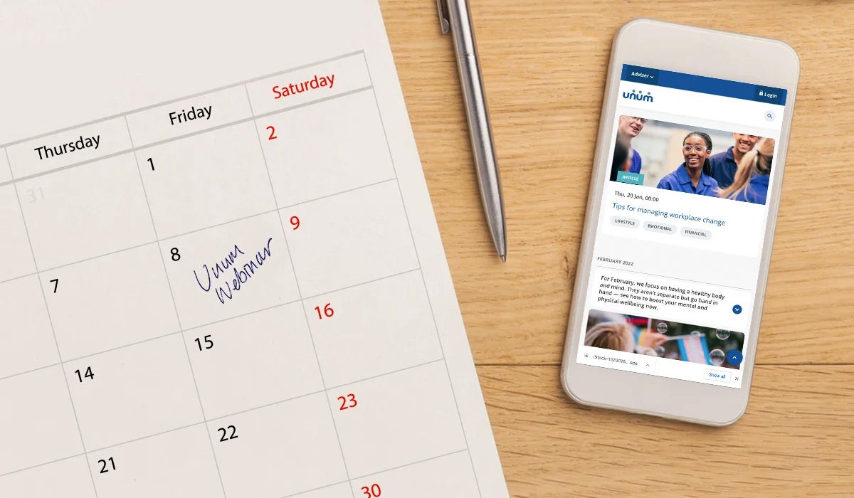 Wellbeing calendar Unum