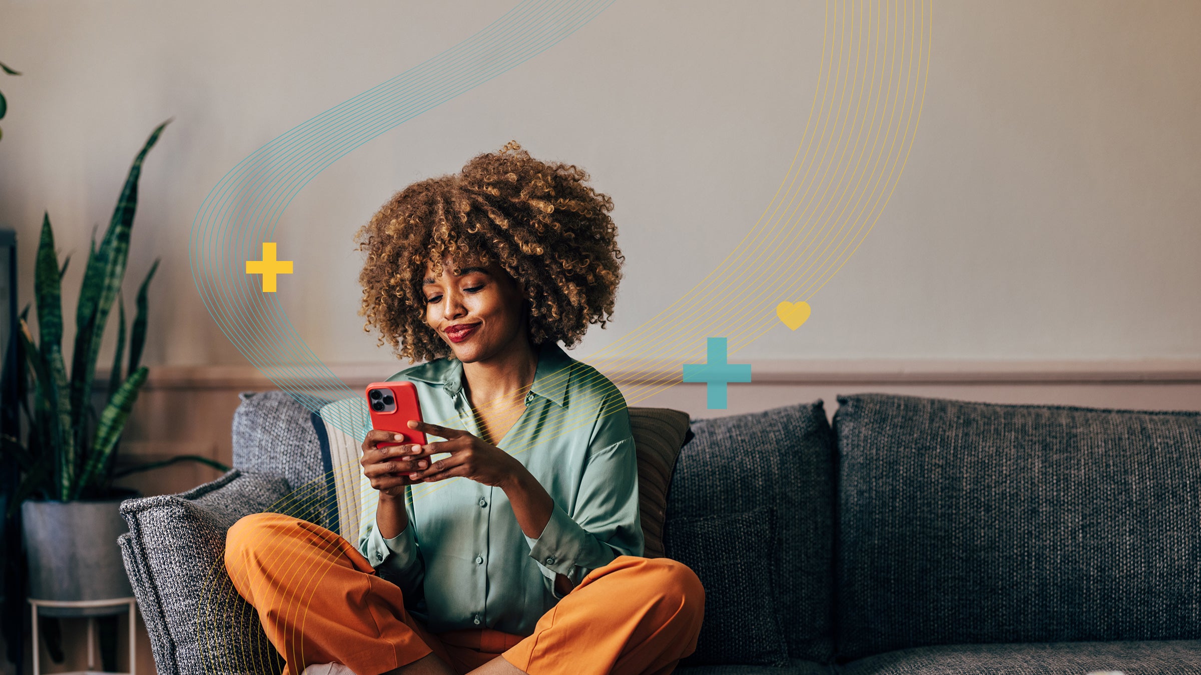 Employee using wellbeing score via Help@hand app from Unum