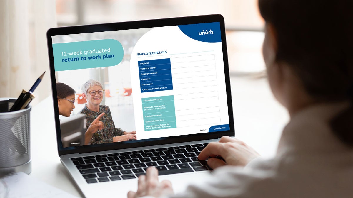 return to work help viewed on screen