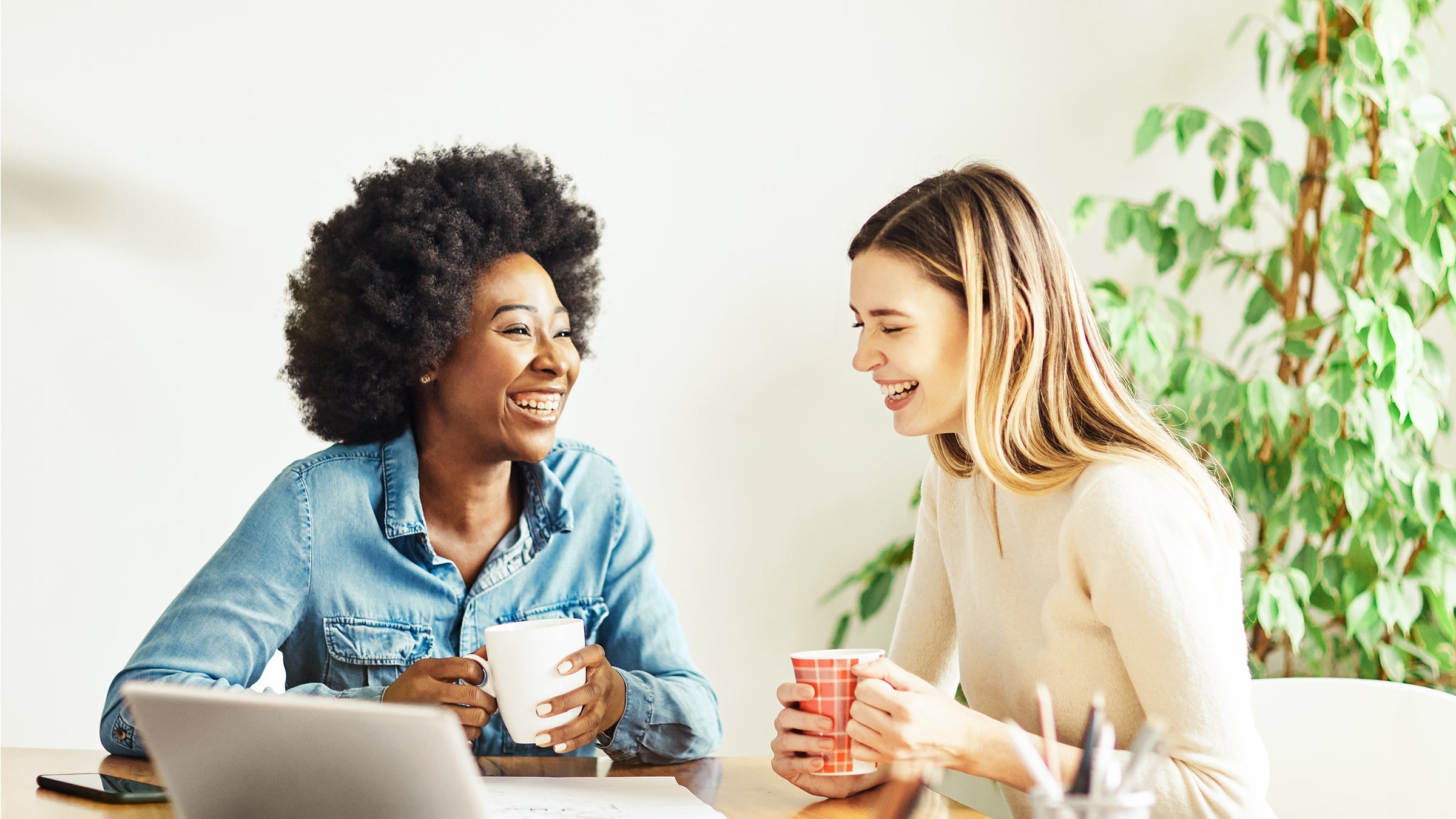 Employees having a coffee together