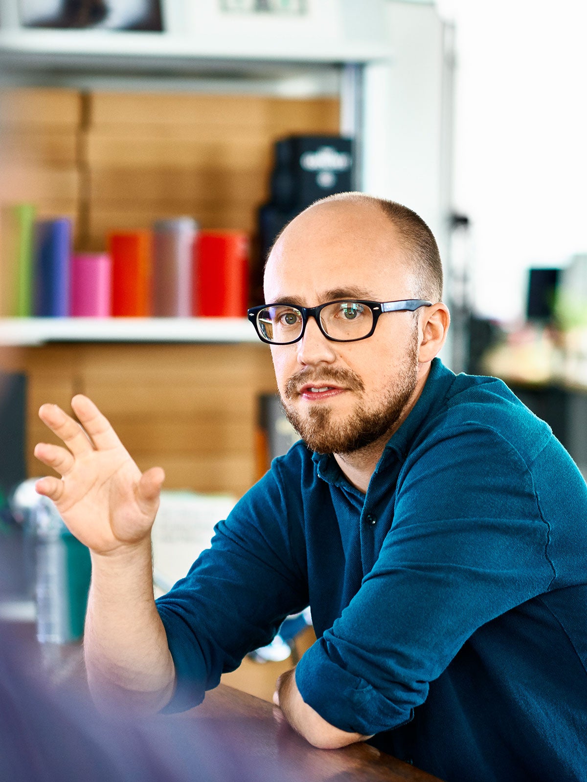 Man having a conversation