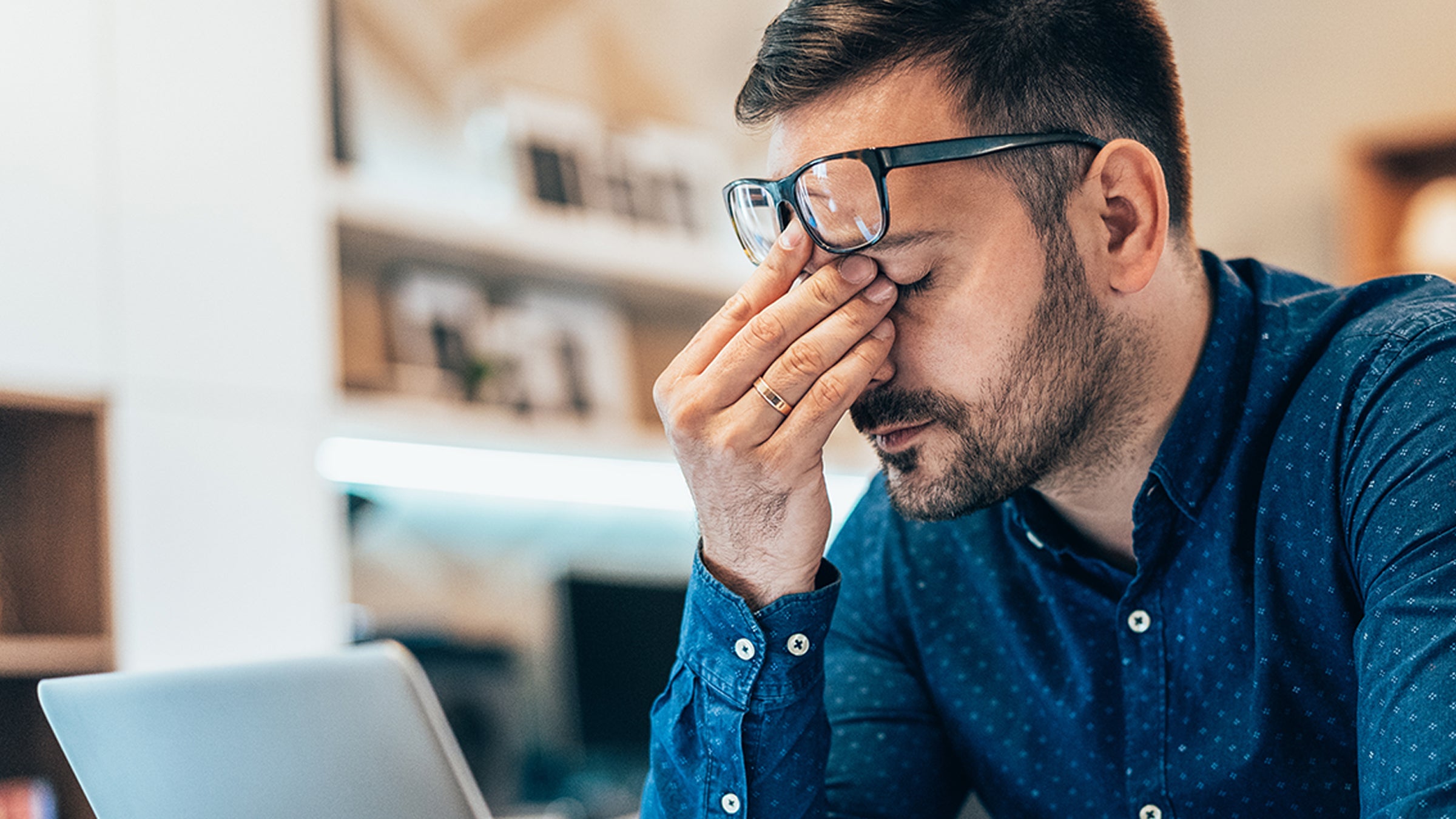 Man fatigued at work