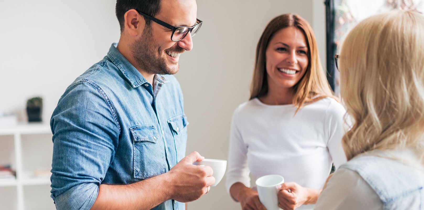 Group having a friendly conversation