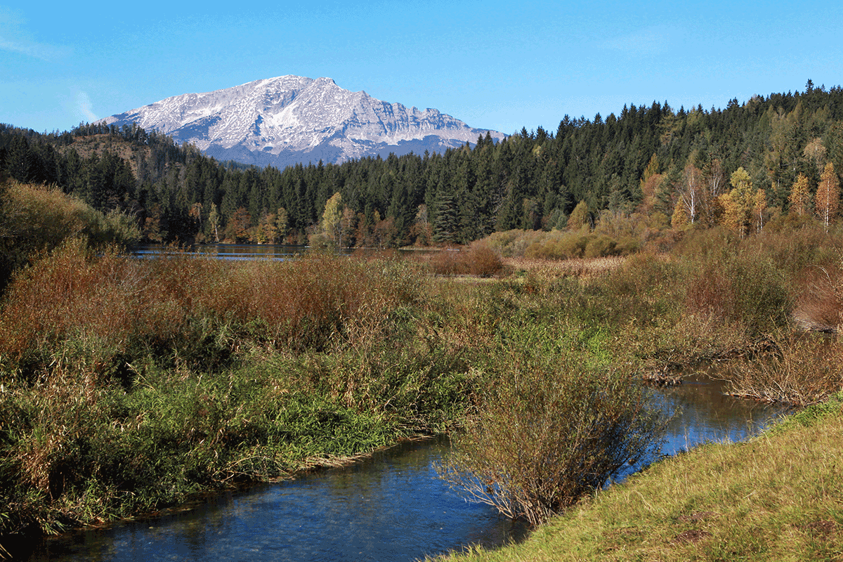Oetscher blick von Erlaufstauseebei Mitterbach © F. Weingartner