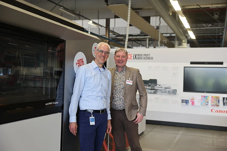 Links: Frank Scheepers van Canon, rechts: Eric Coorens van BWNO Avans Hogeschool.