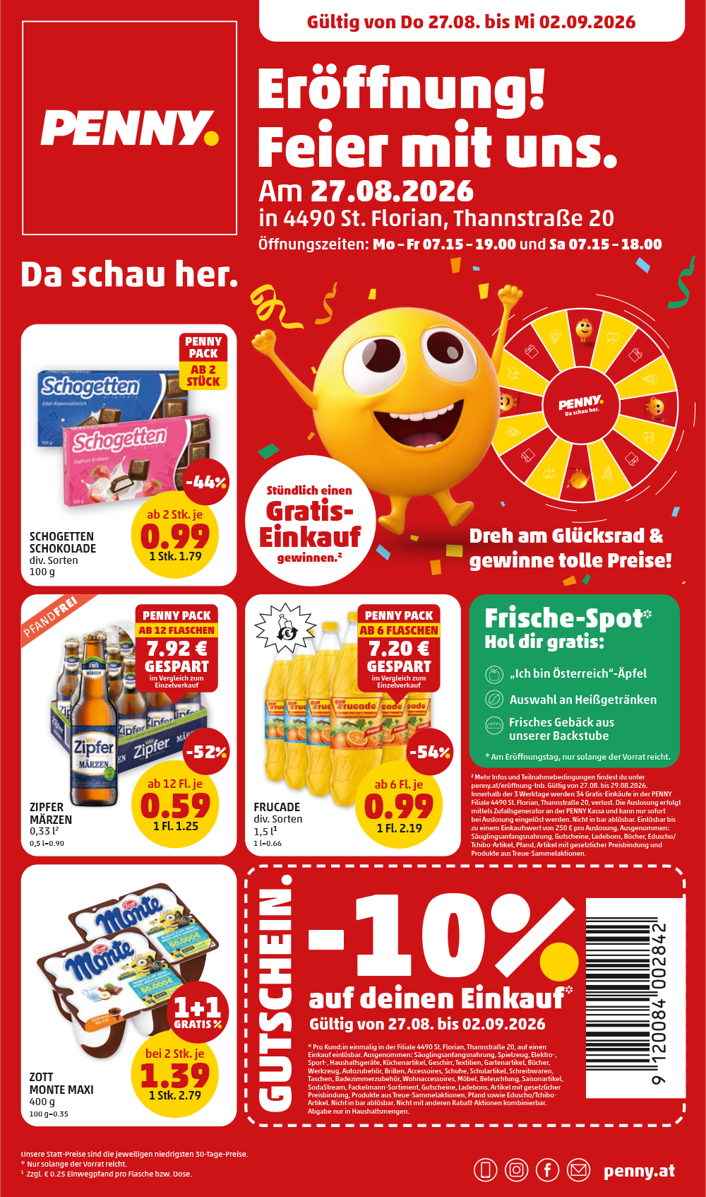 Titelseite PENNY Online Flugblatt Eröffnung in 4490 St. Florian