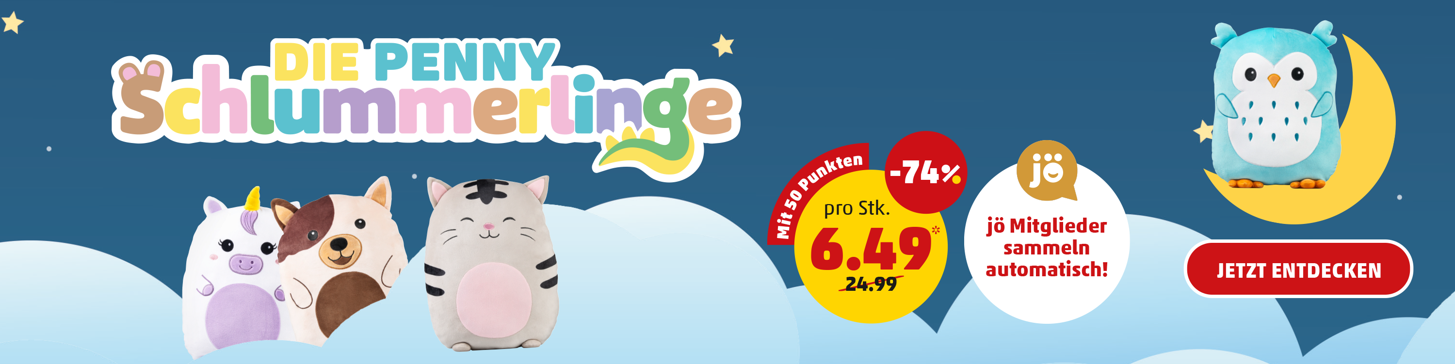 Die PENNY Schlummerlinge: Treuepunkte sammeln und Schlummerling mit -74% schnappen.