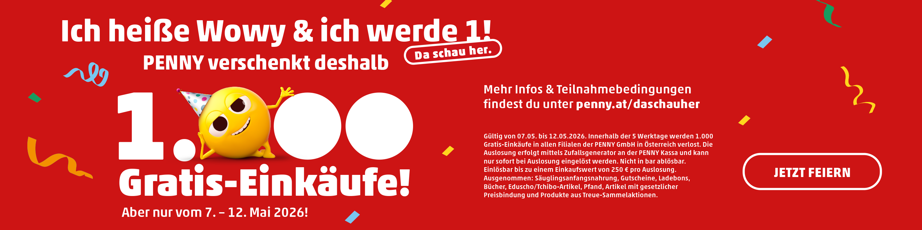 PENNY verschenkt 1.000 Gratis-Einkäufe, aber nur von 7. - 12. Mai 2026