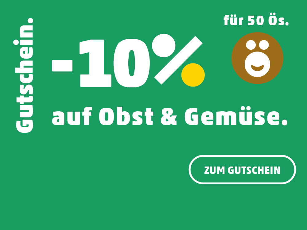 Gutschein -10% auf Obst & Gemüse für 50 Ös