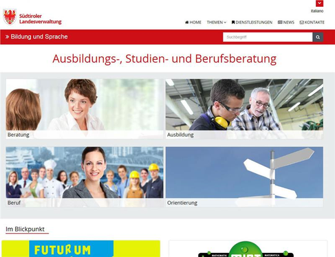 Neue Webseite für die Ausbildungs-, Studien- und Berufsberatung