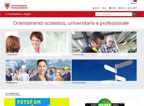 Online le nuove pagine web di orientamento scolastico, universitario e professionale