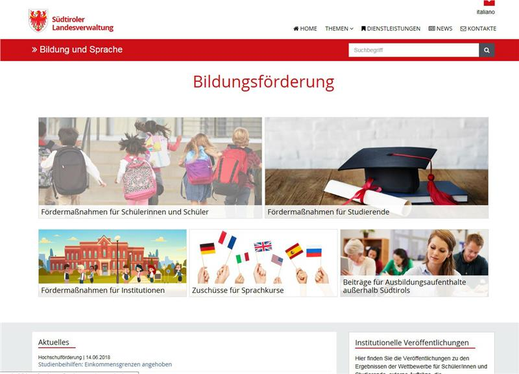 Fördermaßnahmen des Landes für Schüler und Studierende finden sich auf der Webseite der Bildungsförderung