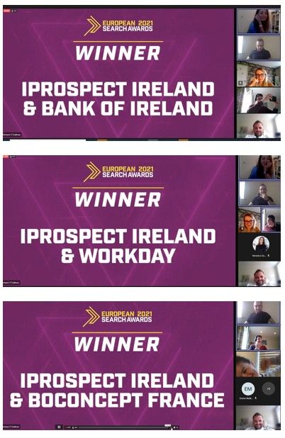 iProspect winning awards at the European Search Awards 2021