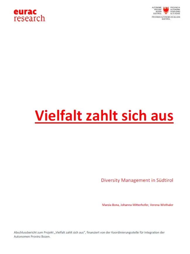 Abschlussbericht zum Projekt Vielfalt zahlt sich aus" - Diversity Management in Südtirol