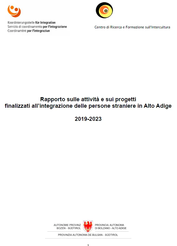 Rapporto integrazione delle persone straniere in Alto Adige 2019 - 2023